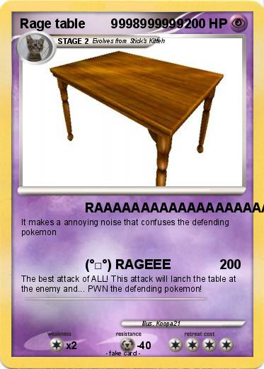 Pokemon Rage table       9998999999