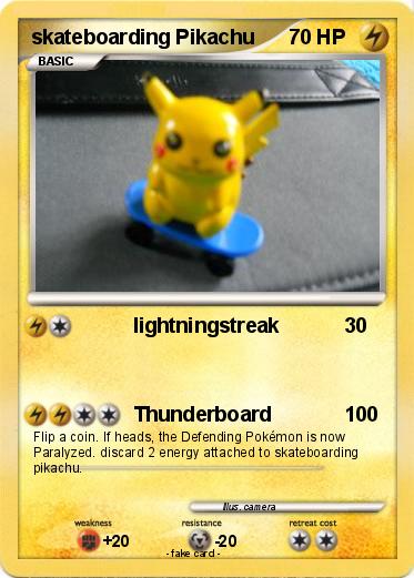 Pokemon skateboarding Pikachu