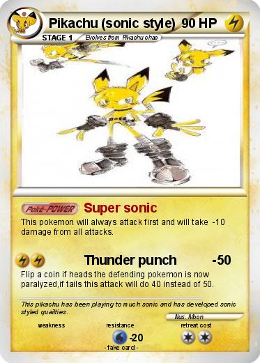 Pokemon Pikachu (sonic style)