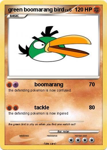 Pokemon green boomarang bird