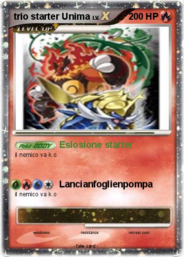 Pokemon trio starter Unima