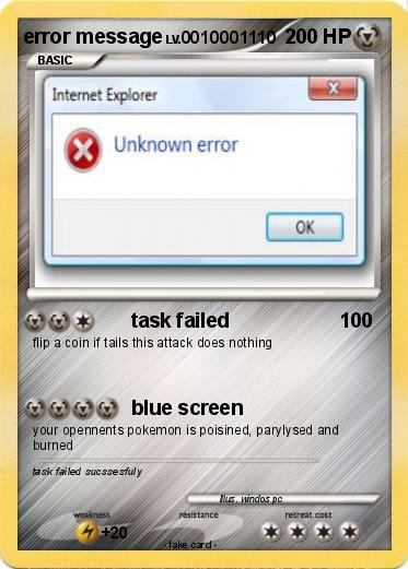 Pokemon error message
