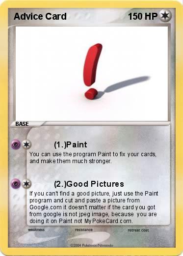Pokemon Advice Card