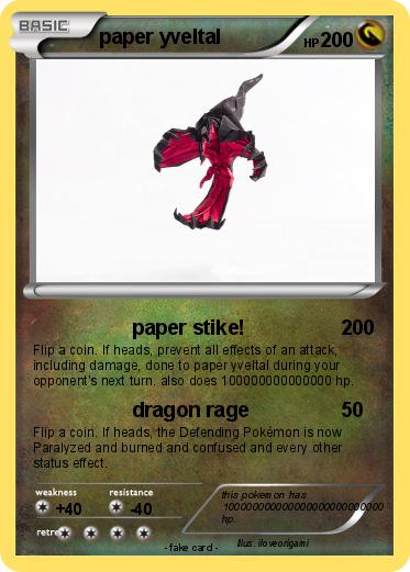 Pokemon paper yveltal