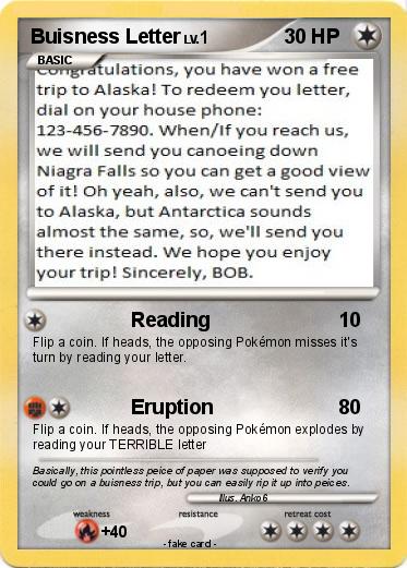 Pokemon Buisness Letter