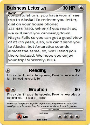 Pokemon Buisness Letter