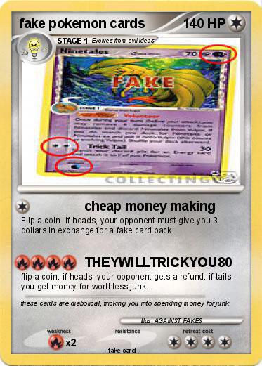 Pokemon fake pokemon cards