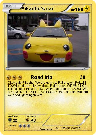 Pokemon Pikachu's car