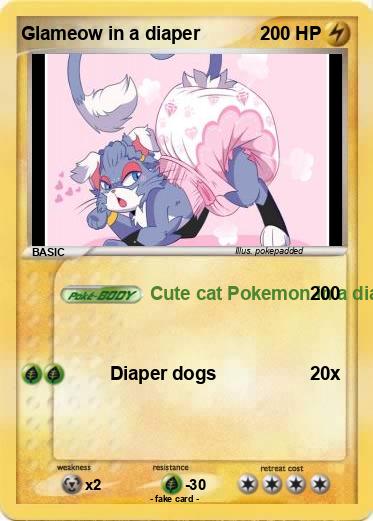 Pokemon Glameow in a diaper