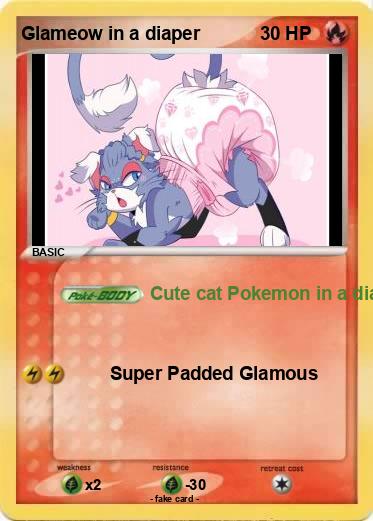Pokemon Glameow in a diaper