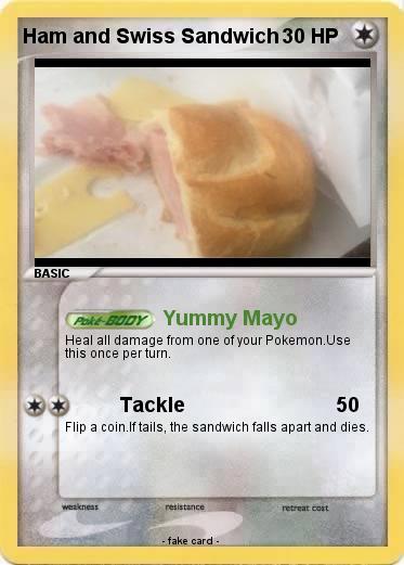 Pokemon Ham and Swiss Sandwich