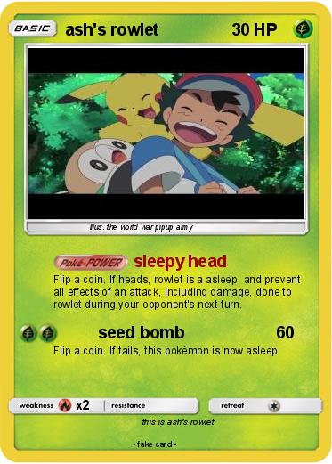 Pokemon ash's rowlet