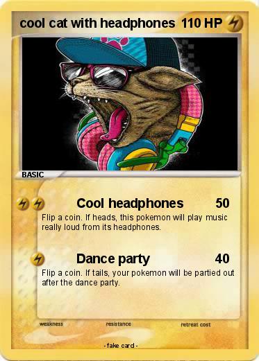 Pokemon cool cat with headphones