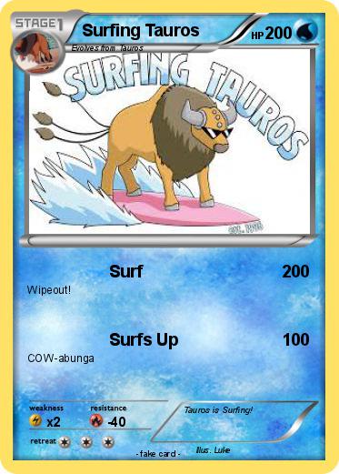 Pokemon Surfing Tauros