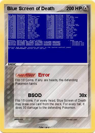 Pokemon Blue Screen of Death