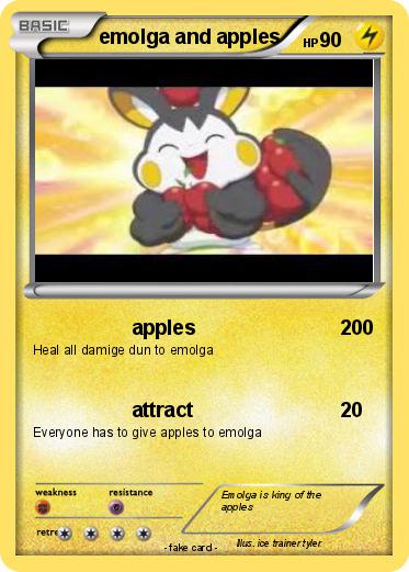 Pokemon emolga and apples