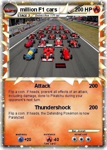 Pokemon million F1 cars