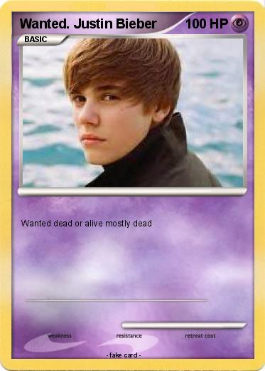 Pokemon Wanted. Justin Bieber