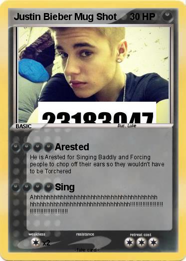 Pokemon Justin Bieber Mug Shot