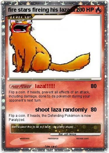 Pokemon fire stars fireing his laza