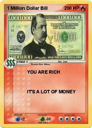Pokemon 1 Million Dollar Bill