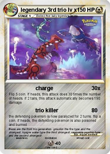 Pokemon legendary 3rd trio lv x