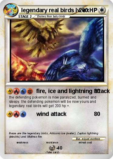 Pokemon legendary real birds lv. ex