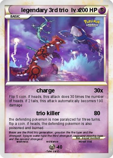 Pokemon legendary 3rd trio  lv x