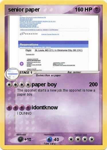 Pokemon senior paper