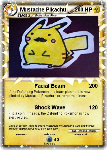 Pokemon Mustache Pikachu