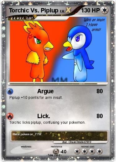 Pokemon Torchic Vs. Piplup
