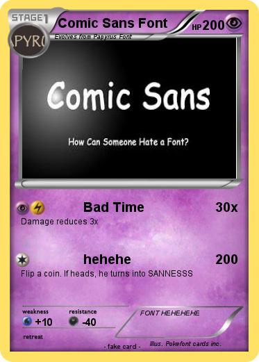 Pokemon Comic Sans Font