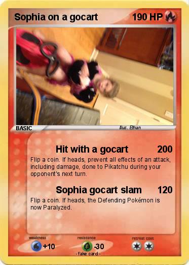 Pokemon Sophia on a gocart