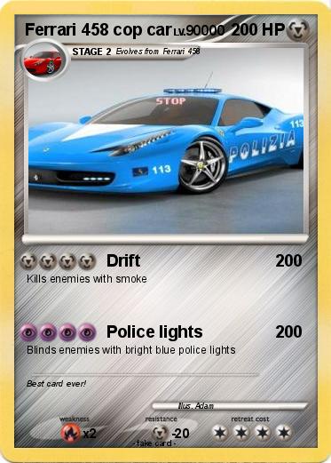 Pokemon Ferrari 458 cop car