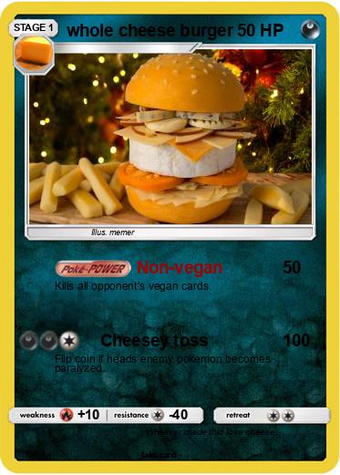 Pokemon whole cheese burger
