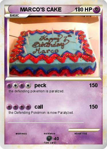 Pokemon MARCO'S CAKE