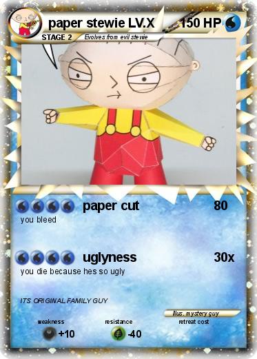 Pokemon paper stewie LV.X