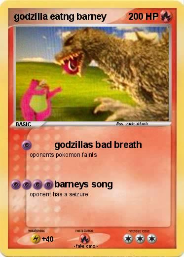 Pokemon godzilla eatng barney