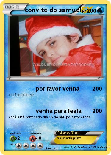 Pokemon convite do samuel