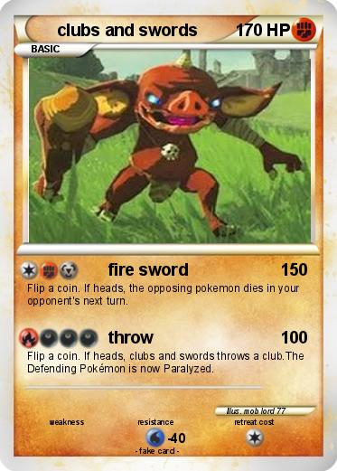 Pokemon clubs and swords