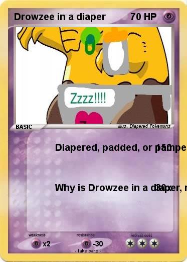 Pokemon Drowzee in a diaper