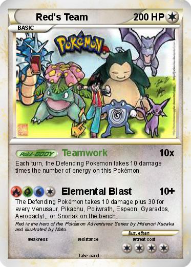 Pokemon Red's Team