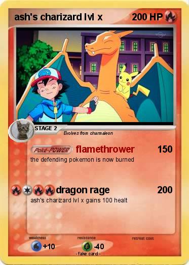 Pokemon ash's charizard lvl x
