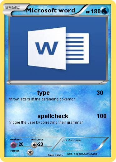 Pokemon Microsoft word