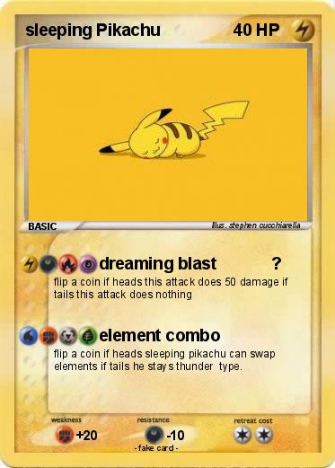 Pokemon sleeping Pikachu