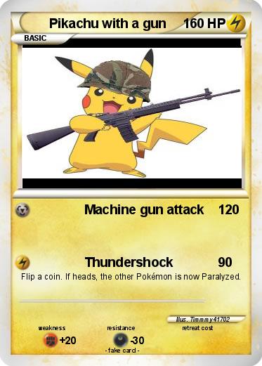 Pokemon Pikachu with a gun