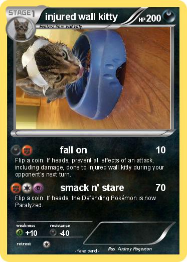 Pokemon injured wall kitty