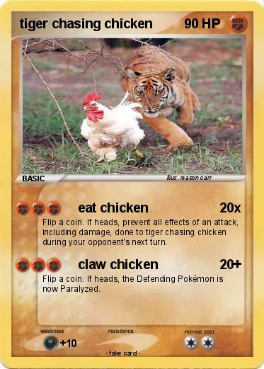Pokemon tiger chasing chicken