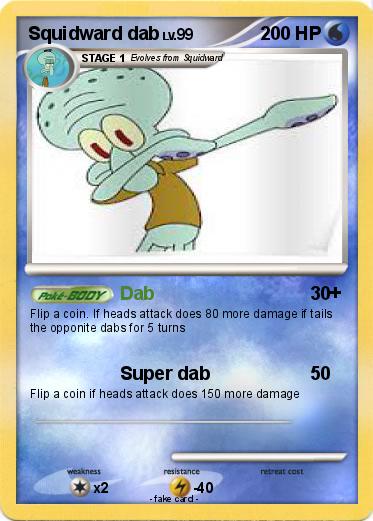 Pokemon Squidward dab