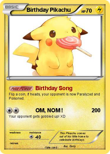 Pokemon Birthday Pikachu